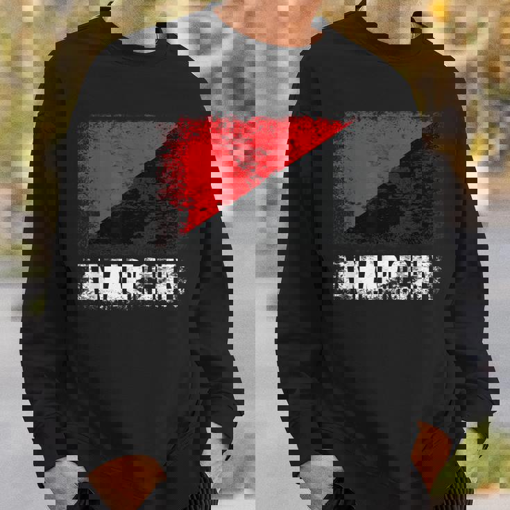 赤黒アナーキーフラッグtシャツ スウェットシャツ 彼への贈り物