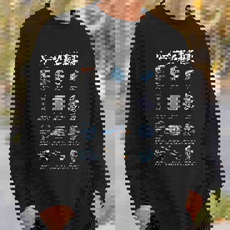 車 面白いtシャツ パーツの種類 自動車 おもしろ ネタ 文字入り 大人 メンズ おもしろグッズ 車いじり スウェットシャツ 彼への贈り物