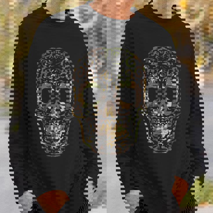 迷彩柄 シュガースカル カラベラ Dia De Muertos メキシカンハロウィン スウェットシャツ 彼への贈り物