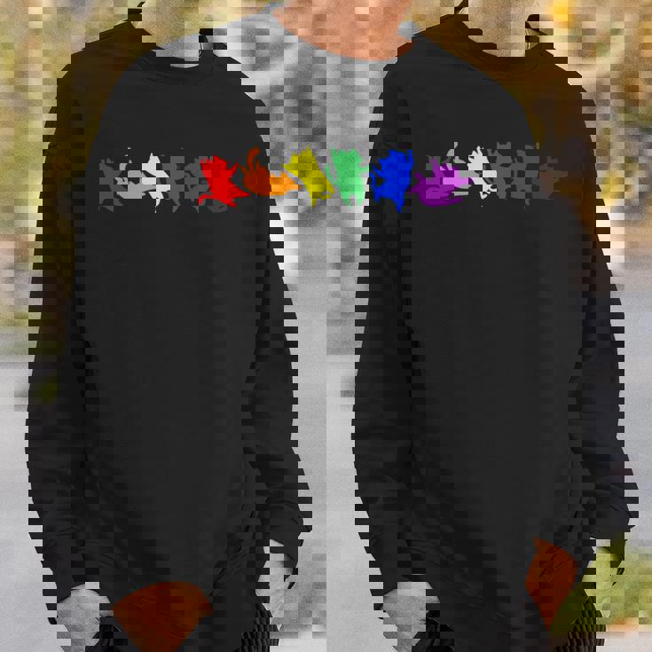 遊び好きなレインボーキャット Lgbtq プライド 楽しい スウェットシャツ 彼への贈り物