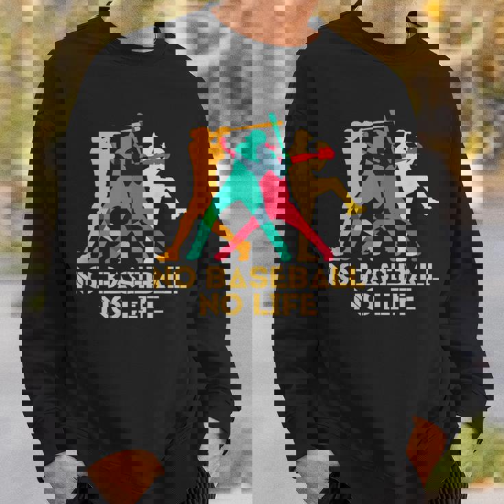 野球 面白いtシャツ おもしろ 文字入り 服 No Baseball No Life ベースボール 文字 ネタ メンズ スウェットシャツ 彼への贈り物
