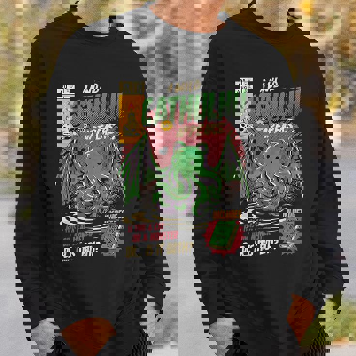 野生のカトゥルフが現れる猫か怪物か変な猫-クトゥルフ スウェットシャツ 彼への贈り物