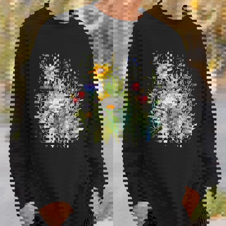 野生の花 ボタニカル 花 自然 ヴィンテージ フローラル グラフィック スウェットシャツ 彼への贈り物