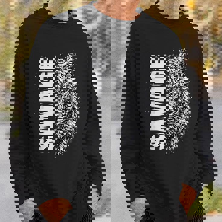 野蛮な虎 野生動物 遊び心のあるグラフィックプリント スウェットシャツ 彼への贈り物