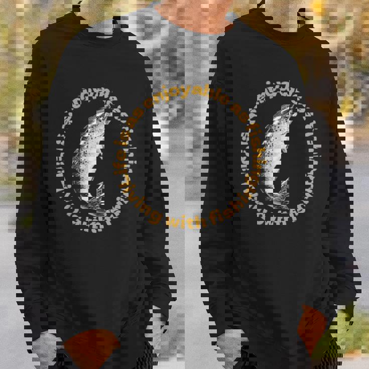 釣りを愛する人全てに北海道とかちの釣りを楽しんで欲しい スウェットシャツ 彼への贈り物