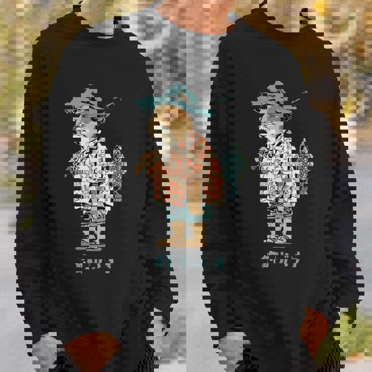 釣りバカ 釣り 猫 釣りおじさん 釣りガール 釣りボーイ 釣り好き かわいい おしゃれ おもしろ イラスト スウェットシャツ 彼への贈り物