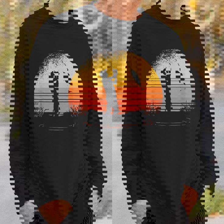 釣り人日没漁師釣り竿 スウェットシャツ 彼への贈り物