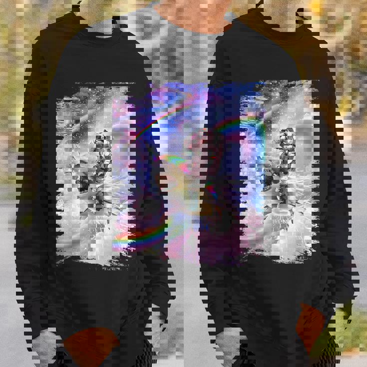 銀河 宇宙飛行士 猫 乗馬 虹 シャーク スウェットシャツ 彼への贈り物