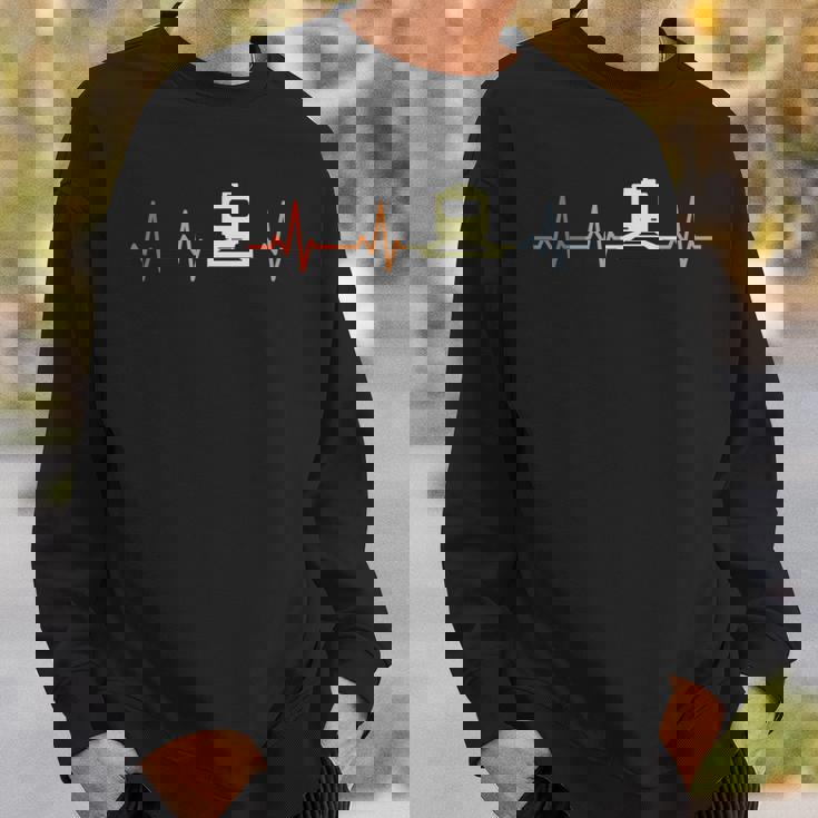 電車 Ecg ハートライン 鉄道ファン スウェットシャツ 彼への贈り物