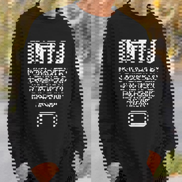 面白い Intj ソーシャルバッテリー 内向的 直感的 パーソナリティ スウェットシャツ 彼への贈り物