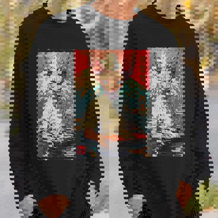 面白い かわいい 和食 アニメ アート スフィンクス 猫 寿司 シェフ スウェットシャツ 彼への贈り物