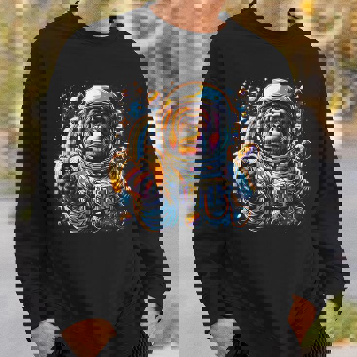 面白い サイケデリック 猿 宇宙飛行士 グラフィック メンズ スウェットシャツ 彼への贈り物