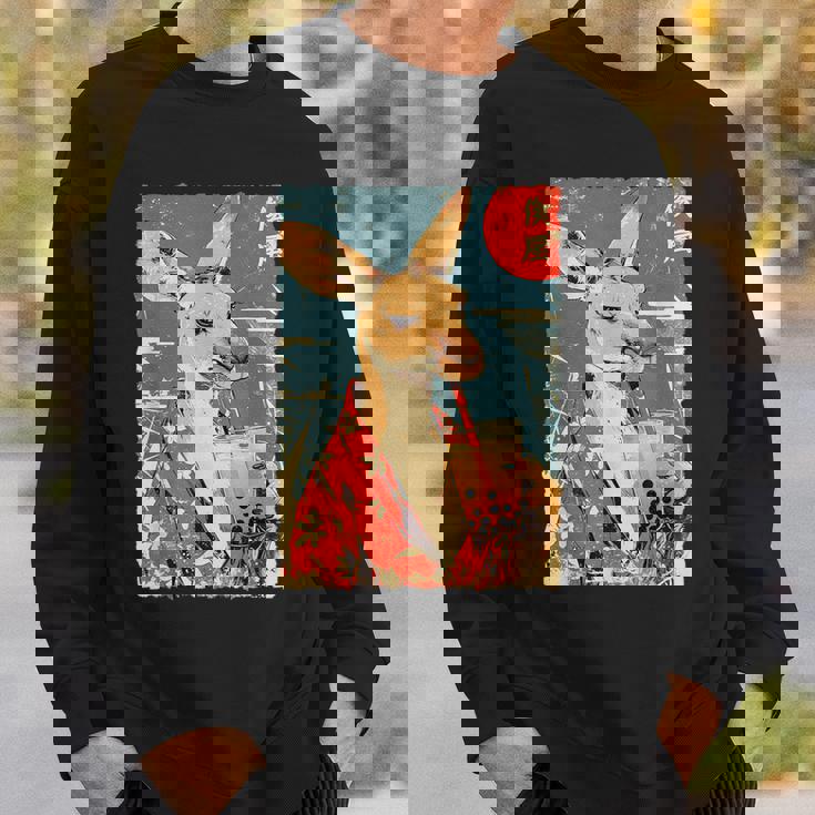 面白い バブル ボバ ティー かわいい 日本人 かわいい アニメ カンガルー。 スウェットシャツ 彼への贈り物