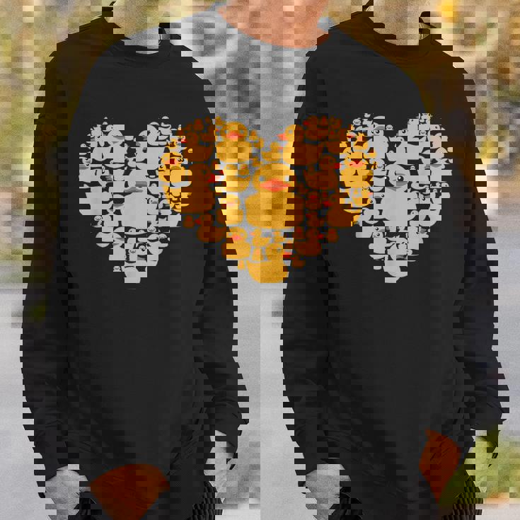 面白い ラバーダック ギフト メンズ レディース クールラバー アヒル ハート スウェットシャツ 彼への贈り物