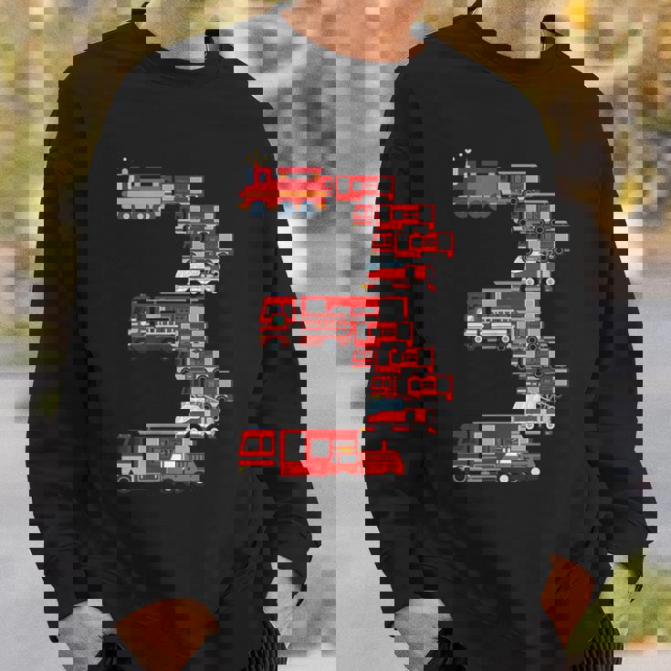 面白い3歳の幼児消防士キッズ消防車3位 スウェットシャツ 彼への贈り物