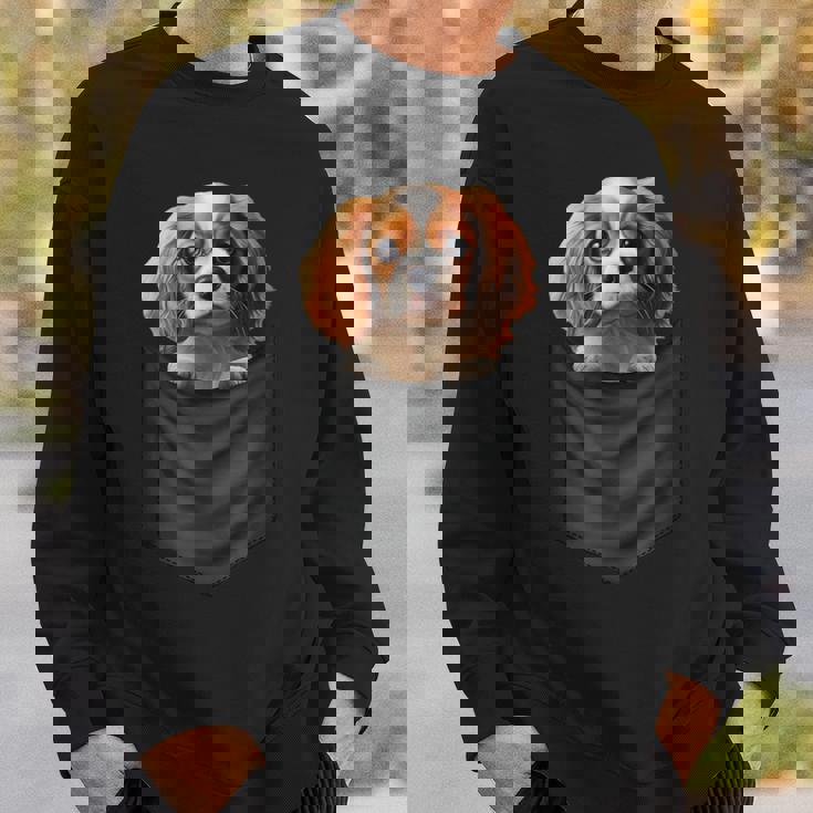 面白いtシャツ キャバリア ポケット イヌ わんこ メンズ 犬好き グッズ おもしろ 面白い 服 ネタ スウェットシャツ 彼への贈り物