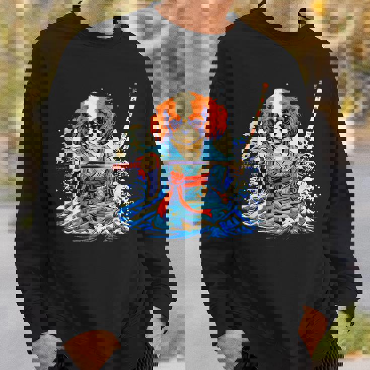 面白いtシャツ キャバリア 浮世絵 イヌ わんこ メンズ 犬好き グッズ おもしろ 面白い 服 ネタ わんこ スウェットシャツ 彼への贈り物