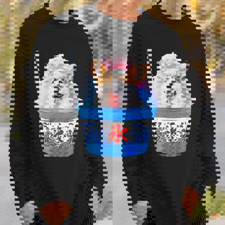 面白いtシャツ コーギー かき氷 イヌ メンズ 犬好き グッズ かわいい おもしろ 面白い 服 ネタ 夏 スウェットシャツ 彼への贈り物