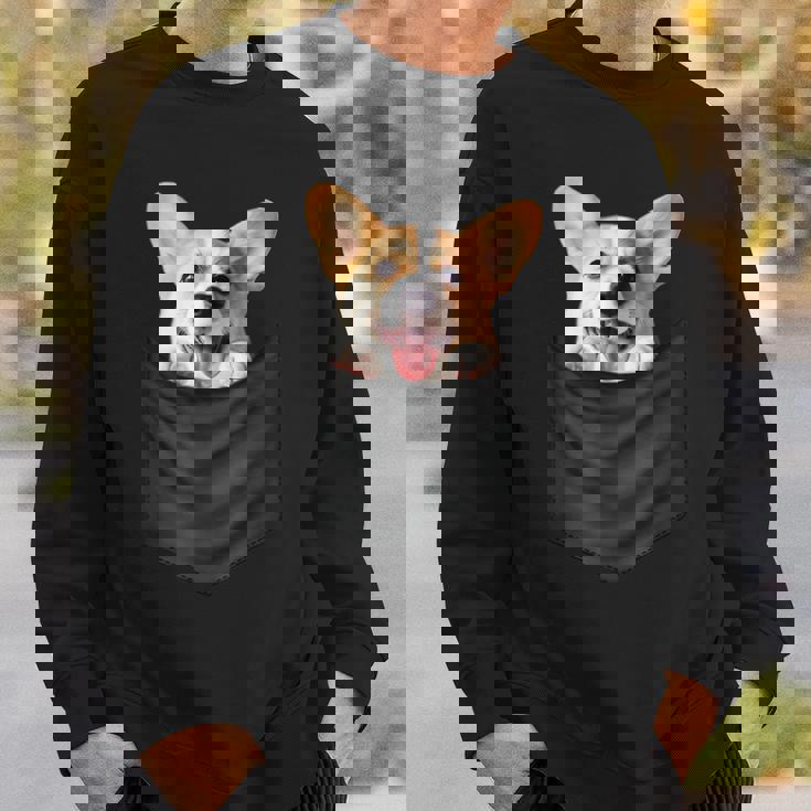 面白いtシャツ コーギー ポケット イヌ わんこ メンズ 犬好き グッズ おもしろ 面白い 服 ネタ スウェットシャツ 彼への贈り物