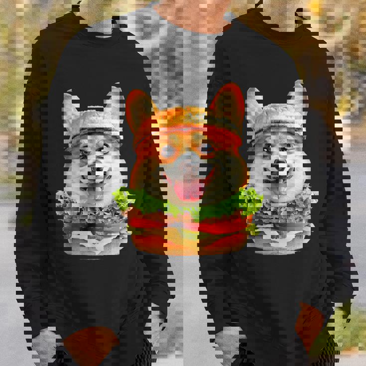 面白いtシャツ コーギー 犬 ハンバーガー メンズ 犬好き グッズ かわいい おもしろ 面白い 服 ネタ スウェットシャツ 彼への贈り物