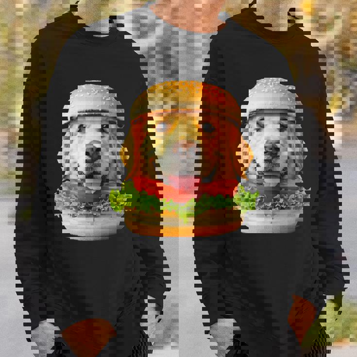 面白いtシャツ ゴールデンレトリバー 犬 ハンバーガー メンズ グッズ かわいい おもしろ 面白い 服 ネタ スウェットシャツ 彼への贈り物