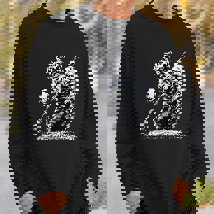 面白いtシャツ シュナウザー ゴルフ イヌ メンズ 犬好き グッズ かわいい おもしろ 面白い 服 ネタ スウェットシャツ 彼への贈り物