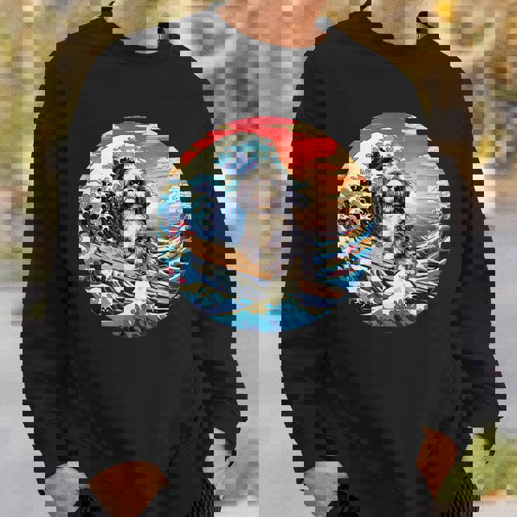 面白いtシャツ シーズー 犬 イヌ メンズ 犬好き グッズ かわいい おもしろ 面白い 服 ネタ サーフィン スウェットシャツ 彼への贈り物