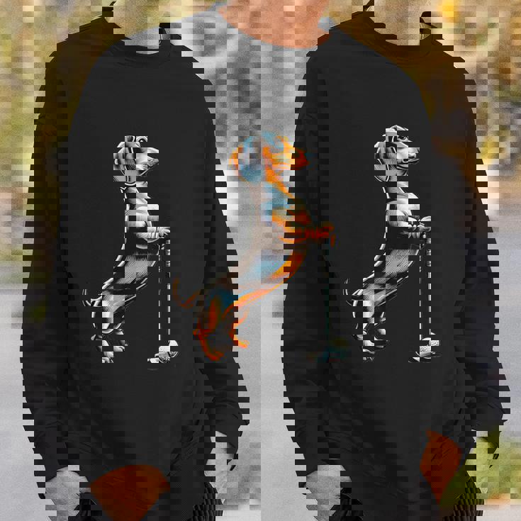 面白いtシャツ ダックスフンド ゴルフ イヌ メンズ 犬好き グッズ かわいい おもしろ 面白い 服 ネタ スウェットシャツ 彼への贈り物