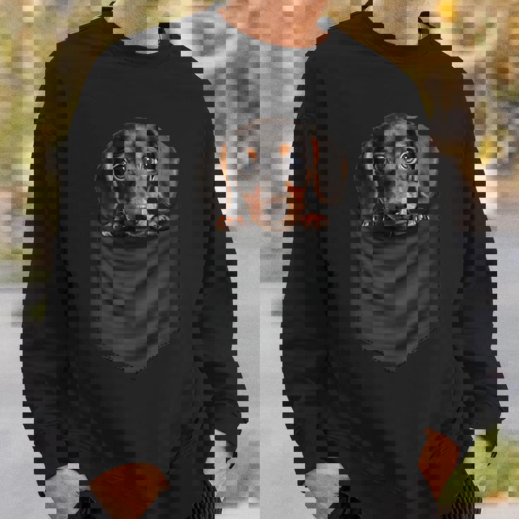 面白いtシャツ ダックスフンド ポケット イヌ わんこ メンズ 犬好き グッズ おもしろ 面白い 服 ネタ スウェットシャツ 彼への贈り物