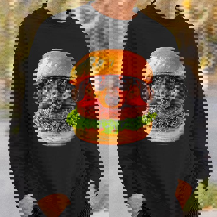 面白いtシャツ ダックスフンド 犬 ハンバーガー メンズ グッズ かわいい おもしろ 面白い 服 ネタ スウェットシャツ 彼への贈り物