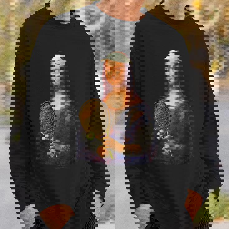 面白いtシャツ テニス モナリザ おもしろ 服 ネタ メンズ テニス部 おもしろグッズ 大人 子供 スウェットシャツ 彼への贈り物