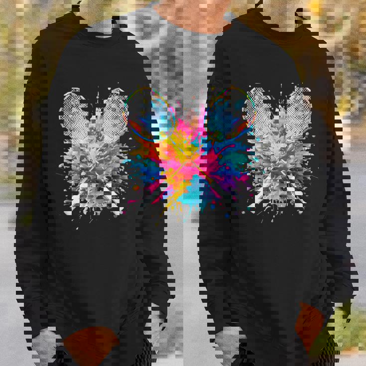 面白いtシャツ バドミントン おもしろ カラフル 服 ネタ メンズ テニス部 おもしろグッズ 大人 子供 スウェットシャツ 彼への贈り物