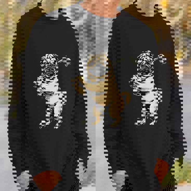 面白いtシャツ パグ ゴルフ イヌ わんこ メンズ 犬好き グッズ かわいい おもしろ 面白い 服 ネタ スウェットシャツ 彼への贈り物