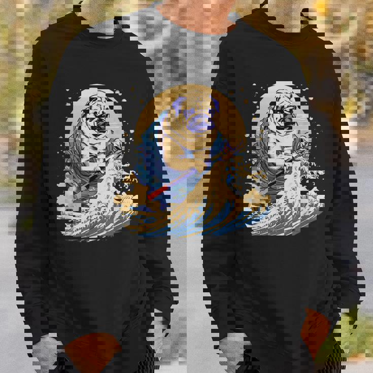 面白いtシャツ パグ 浮世絵 イヌ わんこ メンズ 犬好き グッズ おもしろ 面白い 服 ネタ わんこ スウェットシャツ 彼への贈り物