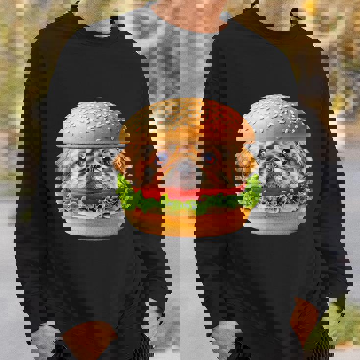 面白いtシャツ ペキニーズ 犬 イヌ ハンバーガー メンズ グッズ かわいい おもしろ 面白い 服 ネタ スウェットシャツ 彼への贈り物