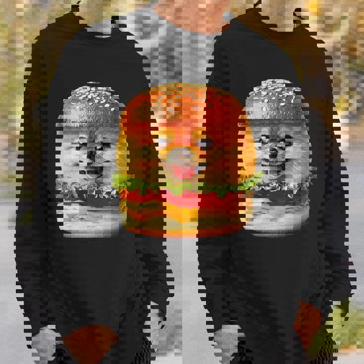 面白いtシャツ ポメラニアン 犬 ハンバーガー メンズ 犬好き グッズ かわいい おもしろ 面白い 服 ネタ スウェットシャツ 彼への贈り物