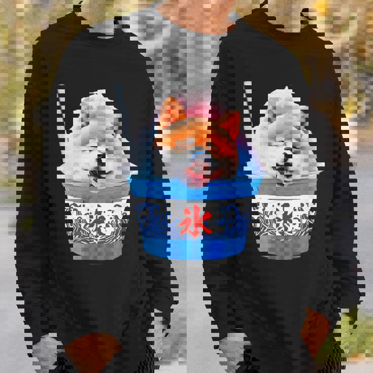 面白いtシャツ 柴犬 かき氷 イヌ わんこ メンズ 犬好き グッズ かわいい おもしろ 面白い 服 ネタ 夏 スウェットシャツ 彼への贈り物