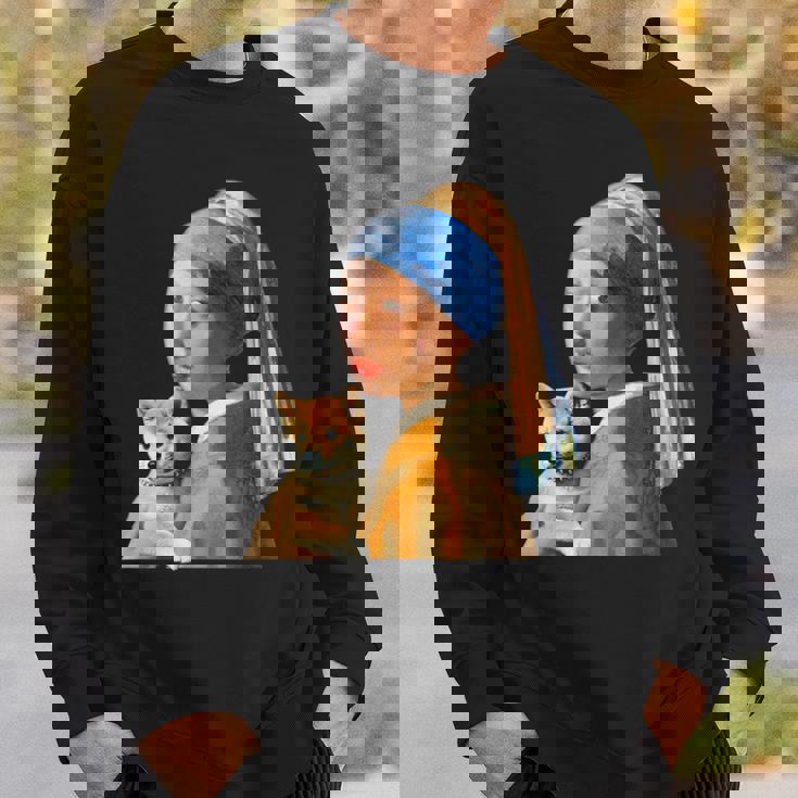 面白いtシャツ 柴犬 フェルメール わんこ メンズ 犬好き グッズ かわいい おもしろ 面白い 服 ネタ スウェットシャツ 彼への贈り物