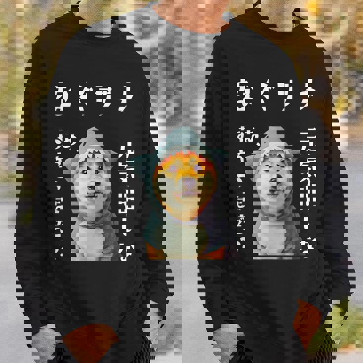 面白いtシャツ 柴犬 犬 イヌ なぐさめ サメ メンズ 犬好き グッズ かわいい おもしろ 面白い 服 ネタ スウェットシャツ 彼への贈り物