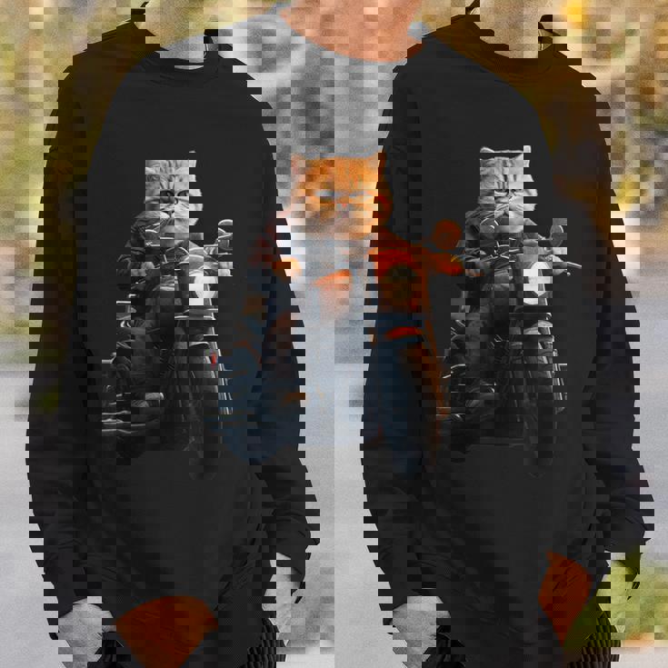 面白いtシャツ 猫 ネコ メンズ バイク 猫好き グッズ おもしろ 面白い 服 ネタ にゃんこ 猫の下僕 スウェットシャツ 彼への贈り物