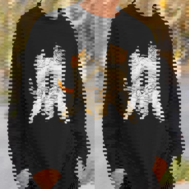 面白いtシャツ 猫 柔道 ネコ メンズ 猫好き グッズ おもしろ 面白い 服 ネタ にゃんこ 猫の下僕 柔術 スウェットシャツ 彼への贈り物