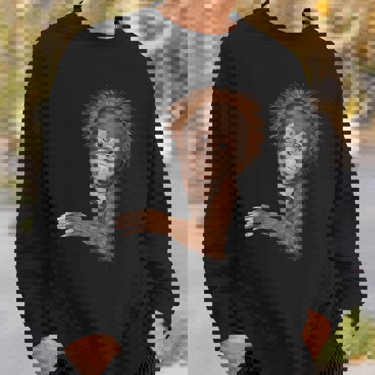 面白いオランウータン スウェットシャツ 彼への贈り物