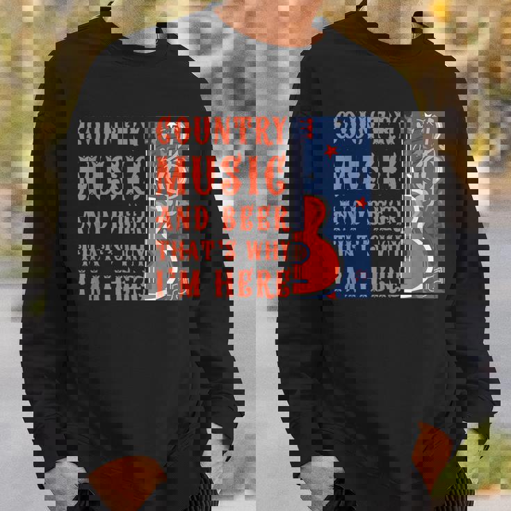 面白いカントリーミュージック&ビール音楽祭 アコースティックギター スウェットシャツ 彼への贈り物