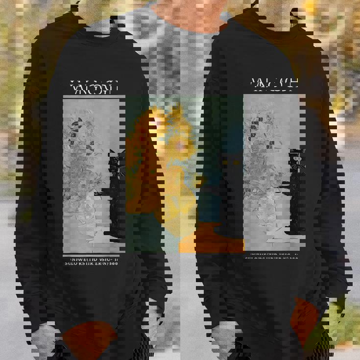 面白いゴッホ ひまわり 猫 ミーム ゴッホ アート スウェットシャツ 彼への贈り物