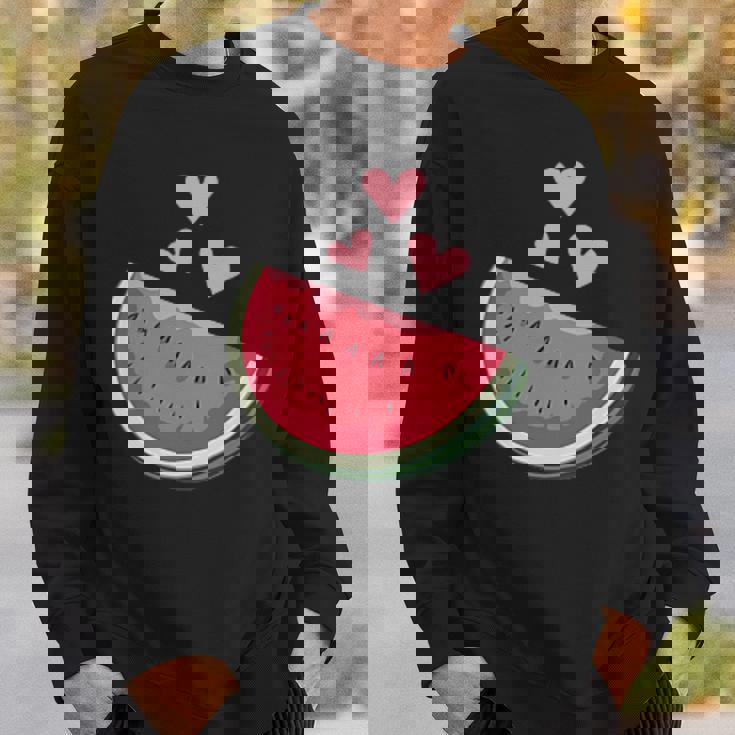 面白いスイカ ハワイアンビーチバケーション ラブスイカ スウェットシャツ 彼への贈り物