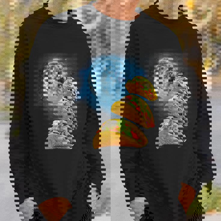 面白いタコスシャツ – タコス好きのタコスハウリングアットザムーン スウェットシャツ 彼への贈り物