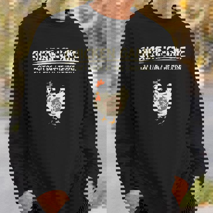 面白いチキンゲーム「見えないデザイン」 スウェットシャツ 彼への贈り物