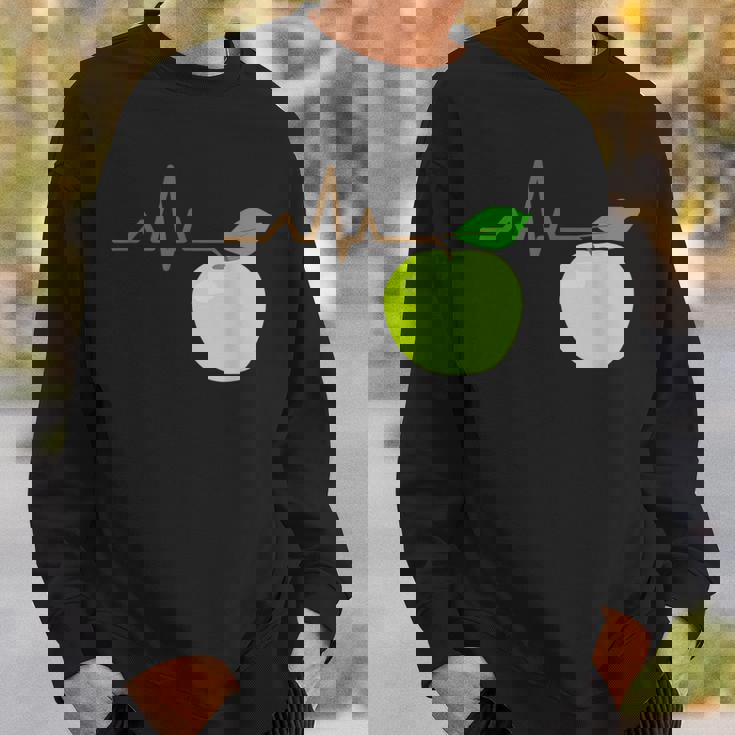 面白いハートビートekgアップルフルーツフルーツアップルギフト スウェットシャツ 彼への贈り物