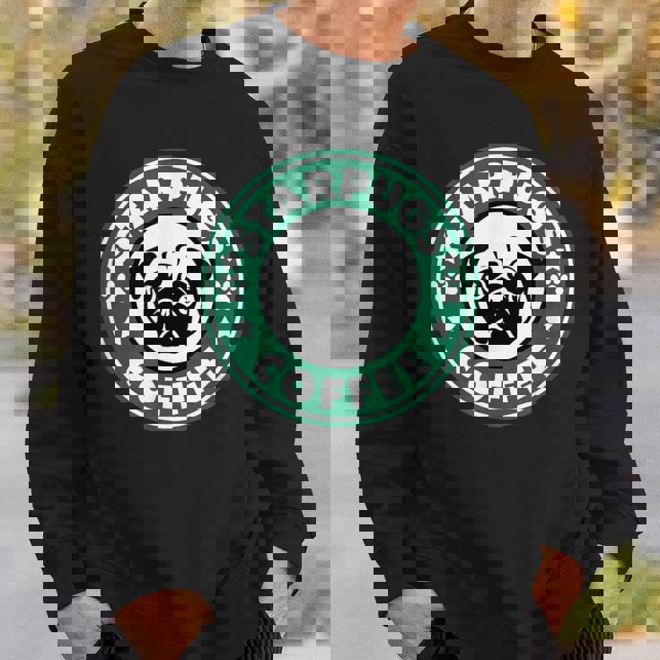 面白いパグ&コーヒー スウェットシャツ 彼への贈り物