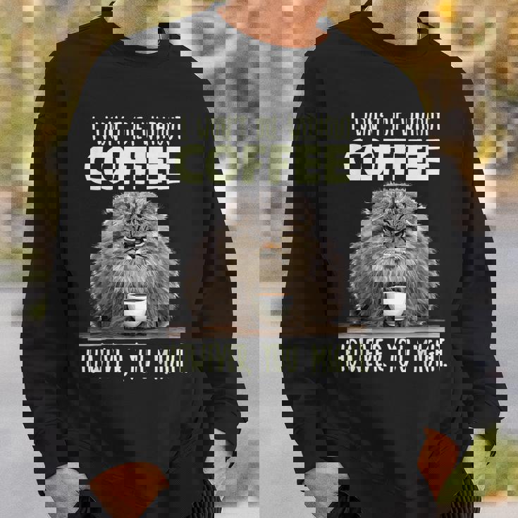 面白いパラス キャット コーヒー ドリンカーコーヒー愛好家 マヌルネコ スウェットシャツ 彼への贈り物